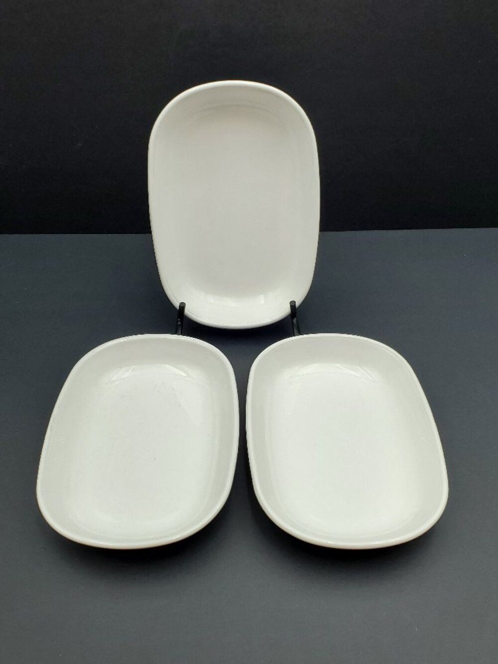 Corningware Sidekick Snack Plates Corning White Oblong Appetizer Dessert Dishes